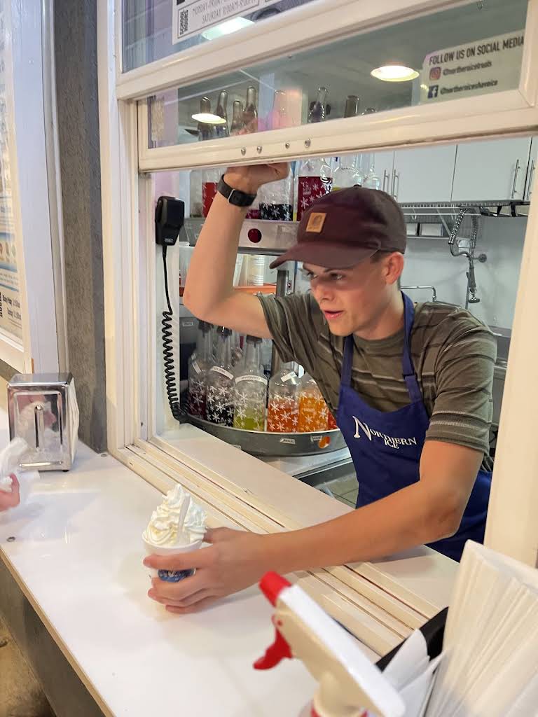 Crafting treats at the stand