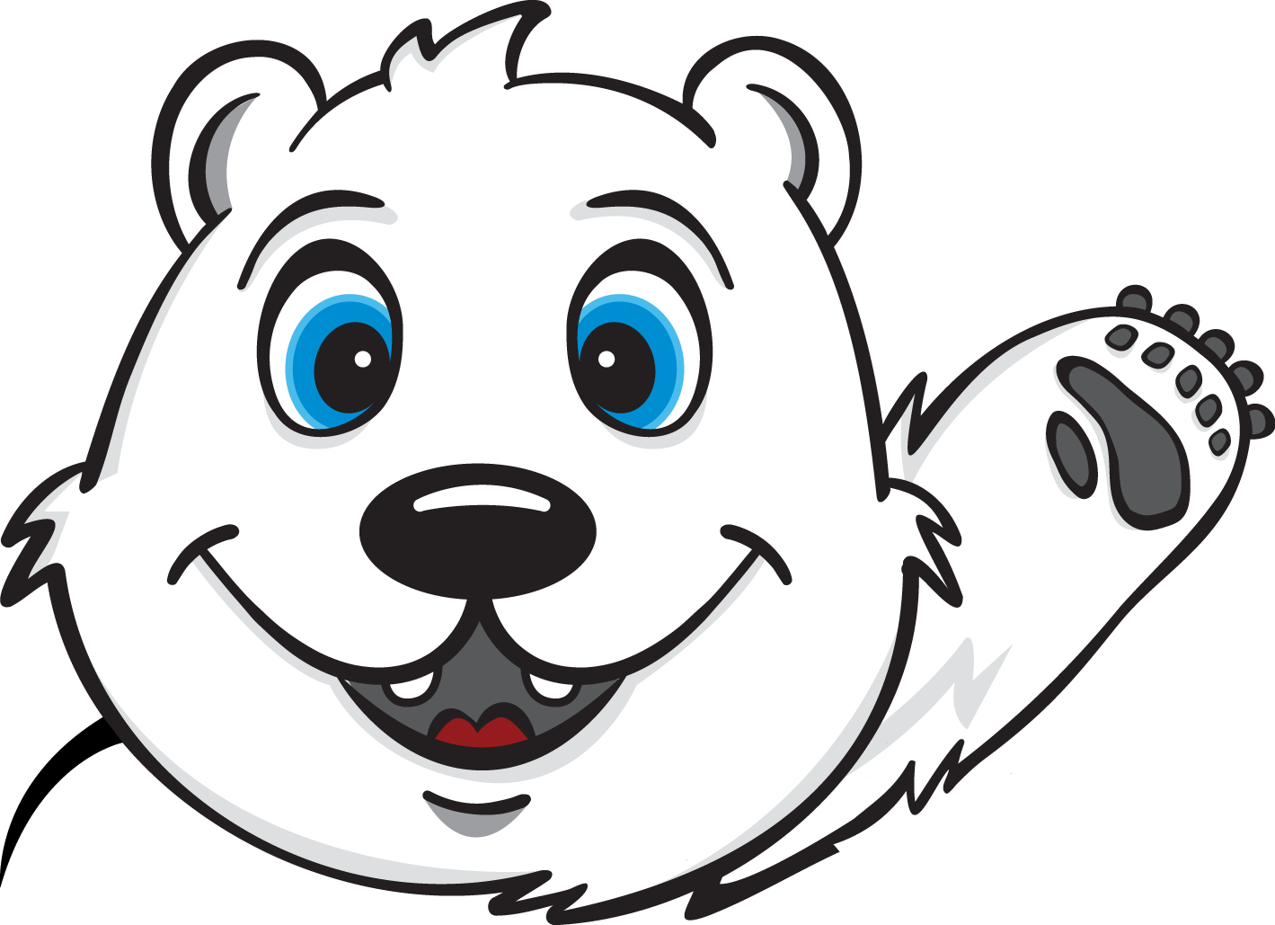 Friendly polar bear welcoming you to our story